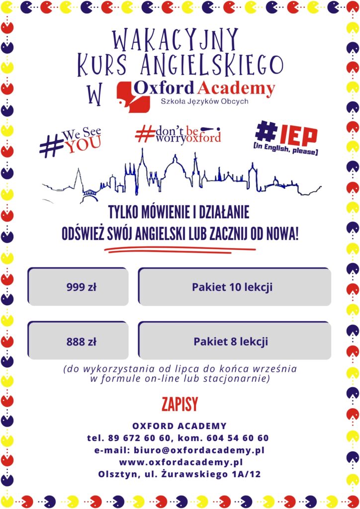 Oxford Academy Oferta wakacyjna indywidualne lekcje